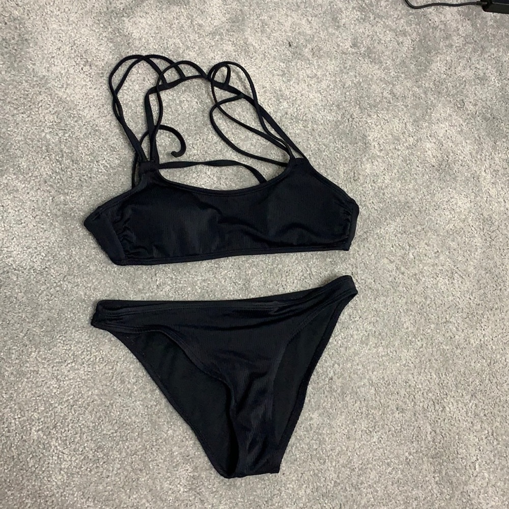 Black Ribbed Bikini